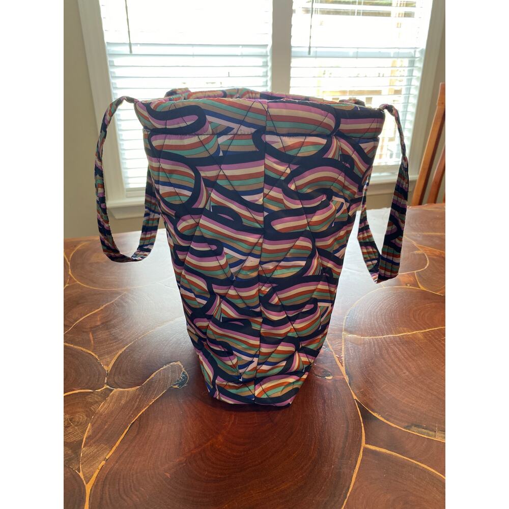 Vera Bradley Large East West Tote in the Retro Ribbons pattern. - Picture 6 of 9